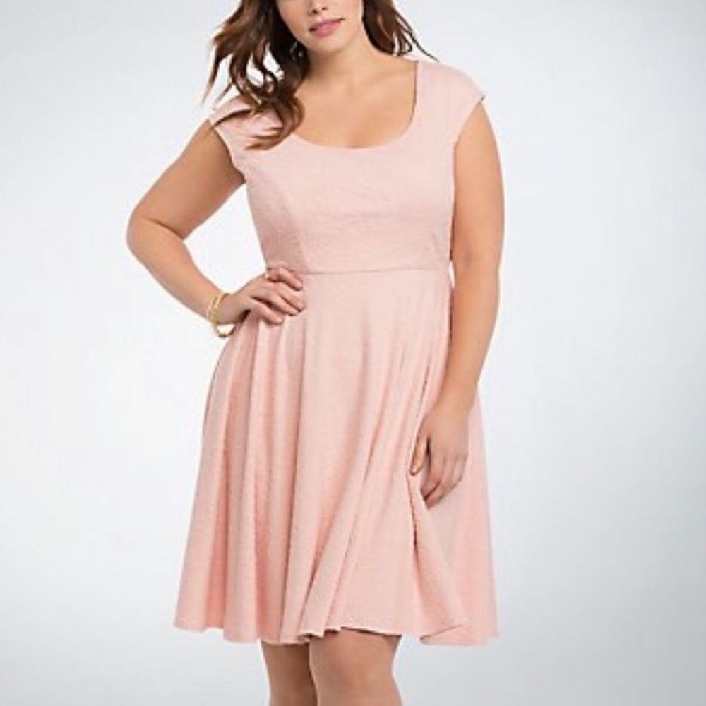 NWT Torrid Blush Pink Open Back Skater Dress
